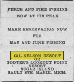 Gil Nelsons Resort - May 10 1962 Ad